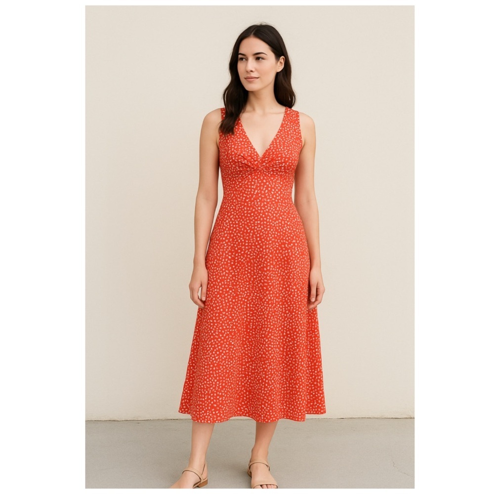 NWT Rebecca Taylor Malia Red Floral Jacquard Midi Dress Size 0 - Picture 3 of 12